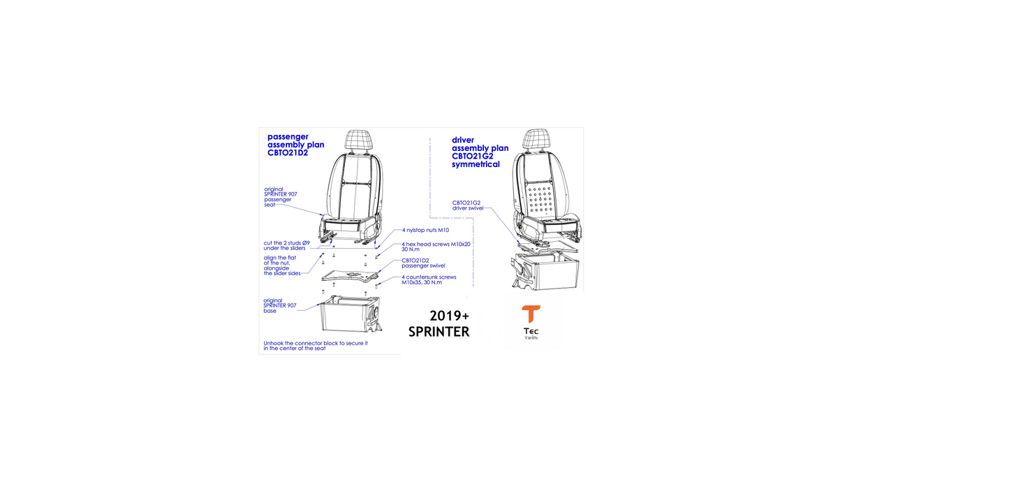NEW Mercedes Sprinter 19+ Scopema Seat Swivels