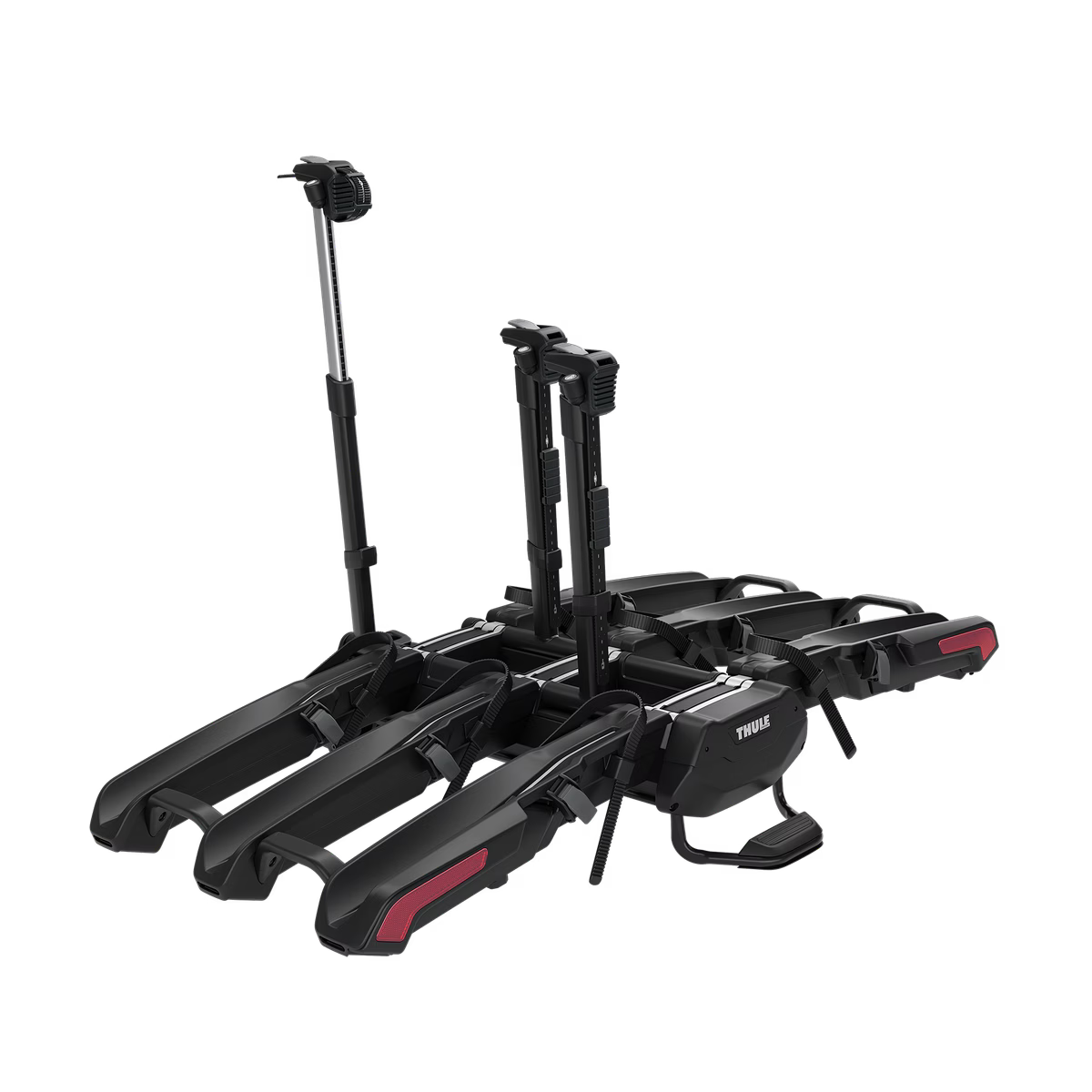 Thule Epos w/ lights 3-bike foldable hitch platform bike rack with lights & license plate holder