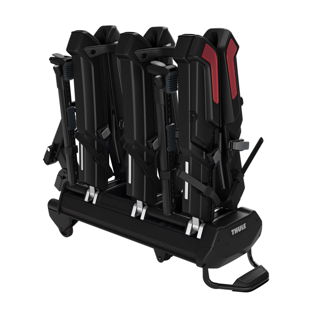 Thule Epos w/ lights 3-bike foldable hitch platform bike rack with lights & license plate holder