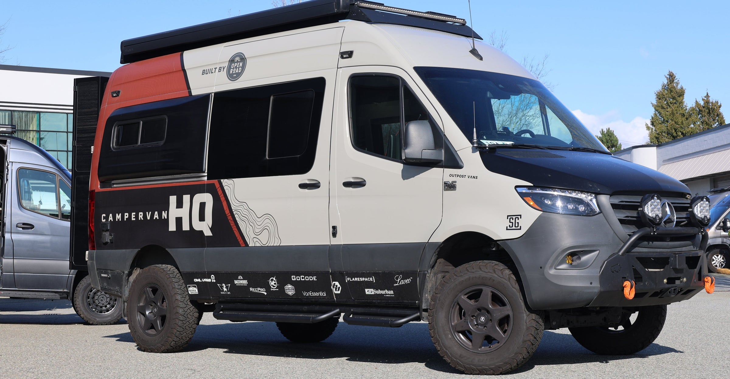 Tec Vanlife aluminum running boards installed on a Mercedes-Benz Sprinter camper van