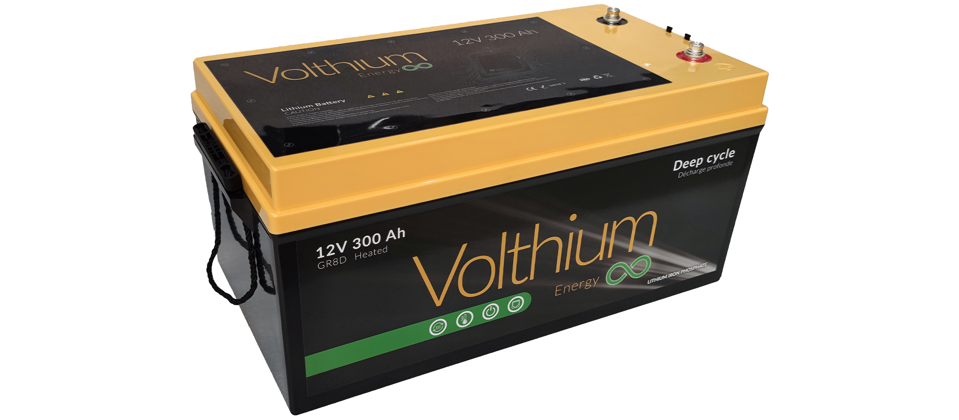 Volthium 12V 400Ah self-heating battery With LCD Display