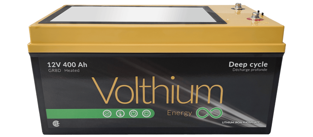 Volthium 12V 400Ah self-heating battery With LCD Display