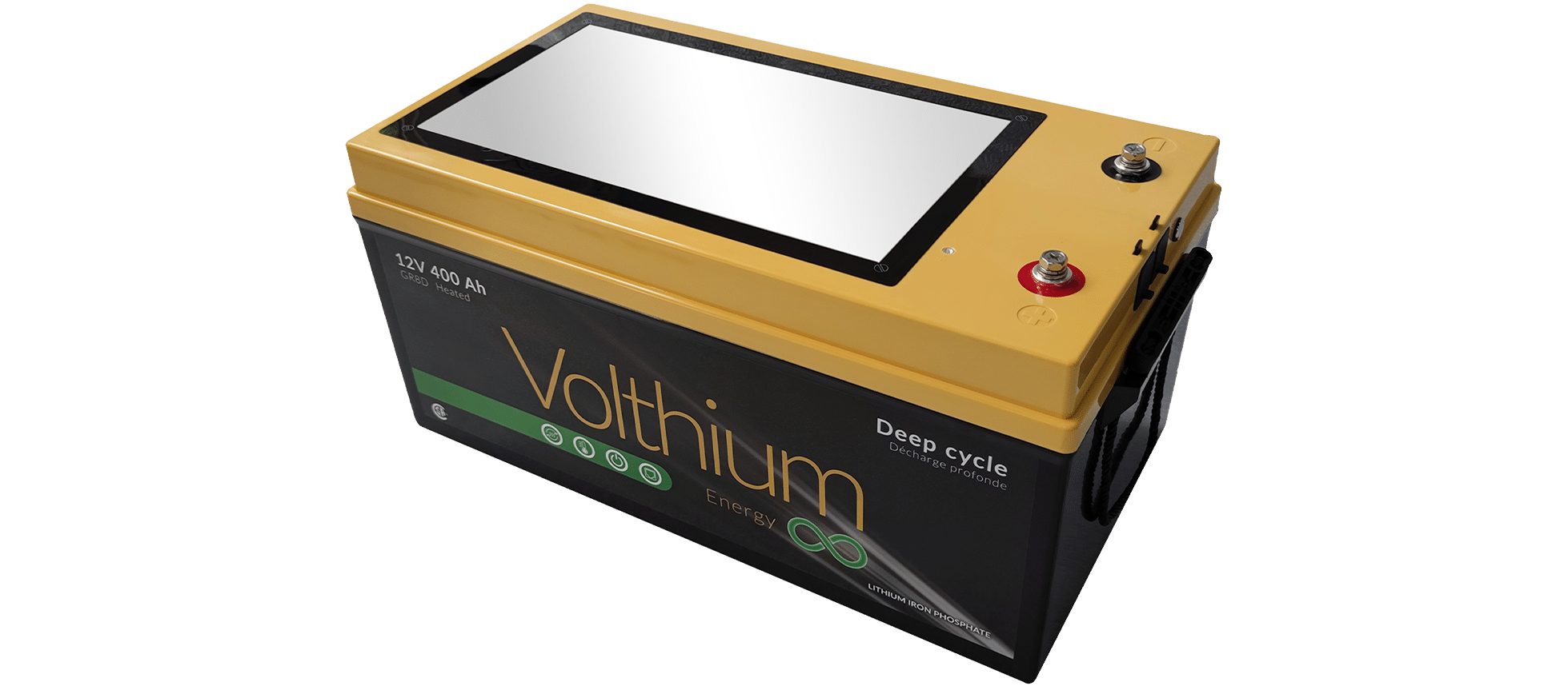 Volthium 12V 400Ah self-heating battery With LCD Display