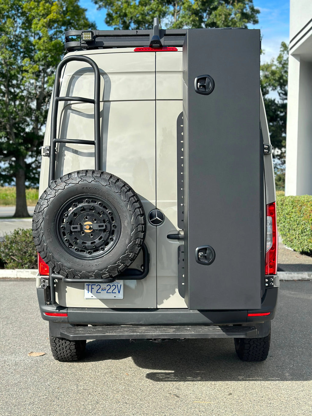 Aluminum Ski Storage Box +Sprinter Rear Passenger Door Aluminum Gear Rack