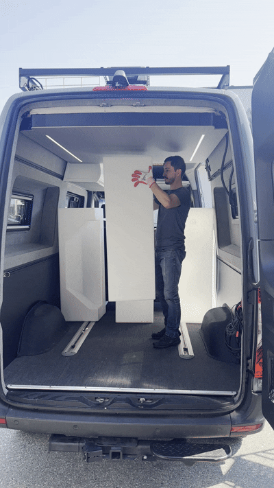 Camper Van Expandable Elevator Bed