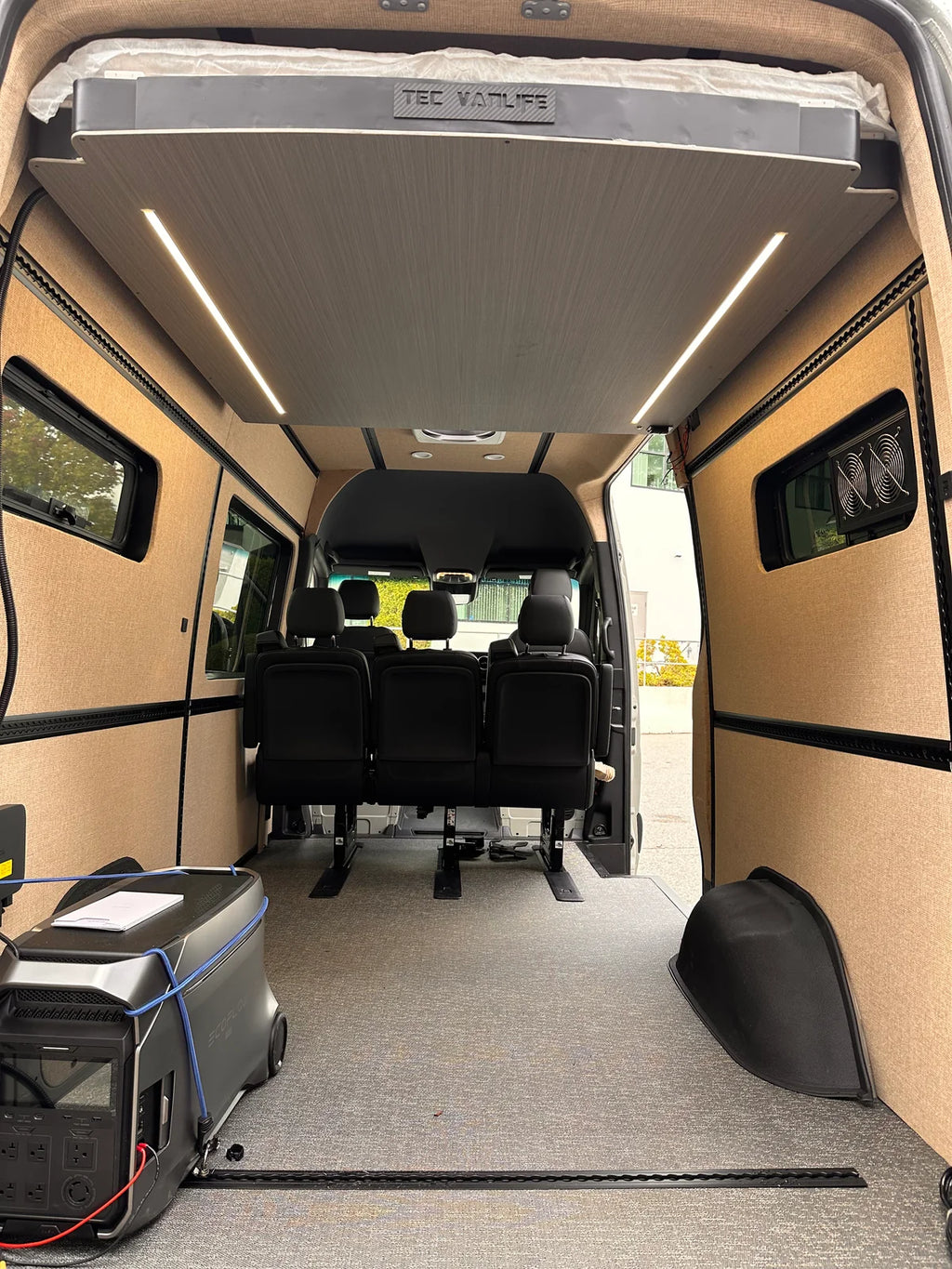 Mercedes Sprinter 144 High Roof - Complete L-Track Package - Black