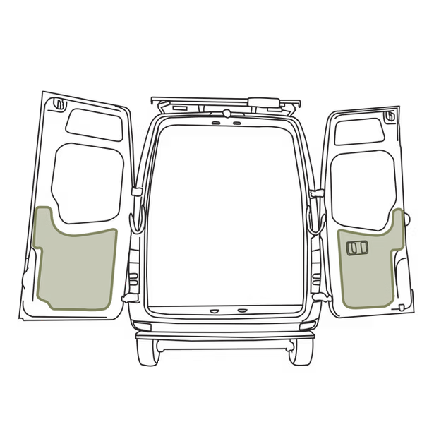 VanEssential Mercedes Sprinter NCV3 2007-2018 Lower Rear Door Storage Panels (Pair)