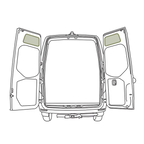 VanEssential Mercedes Sprinter Upper Rear Door Storage Panels (Pair)