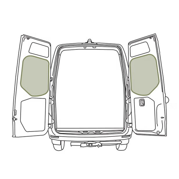 VanEssential Mercedes Sprinter VS30 (2019 - Current) Middle Rear Door Storage Panels (Pair)