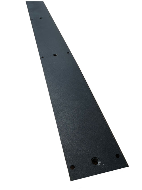 84-inch black powder-coated steel L-track back framing