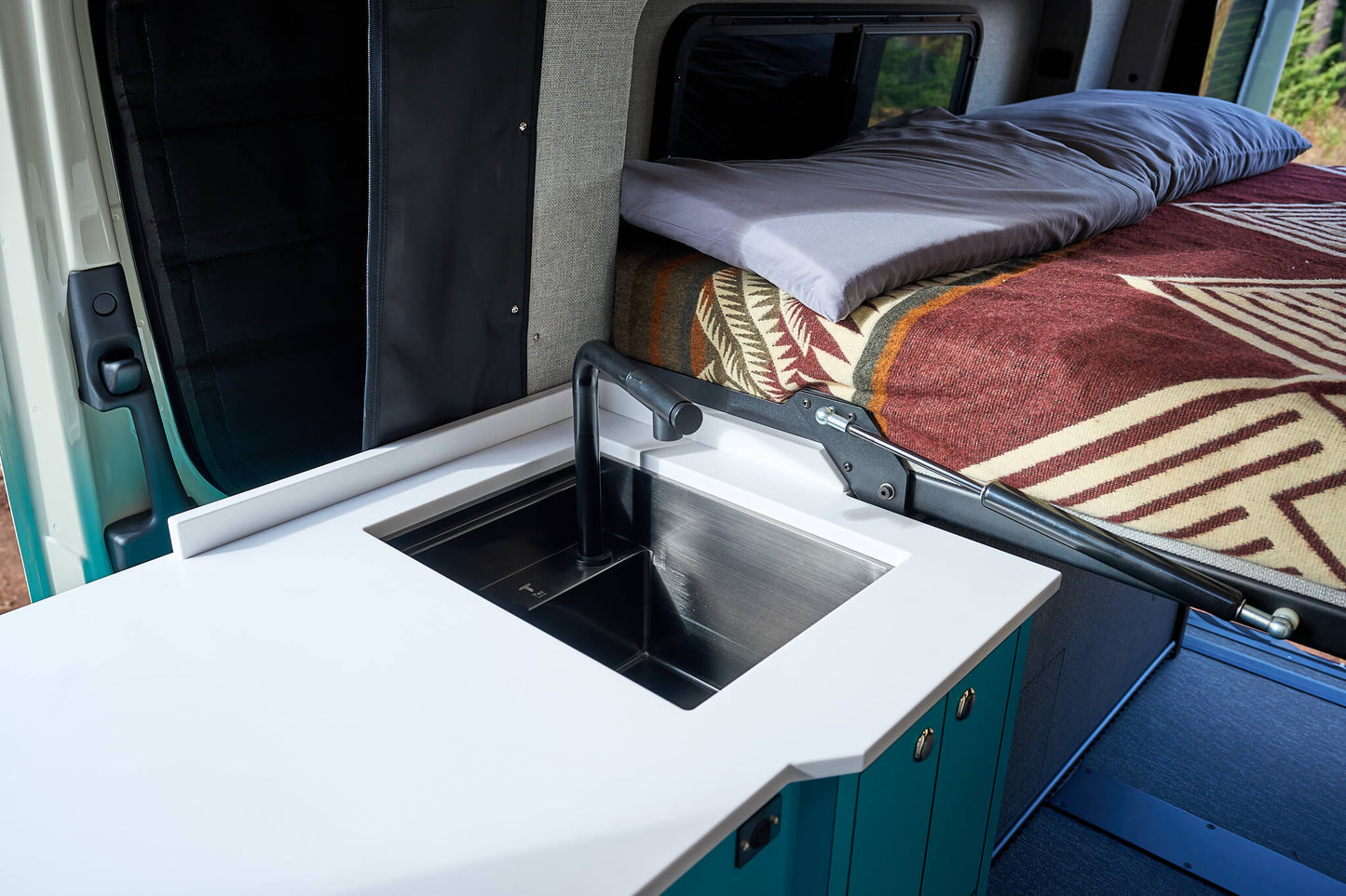 Black Camper Van / RV Sink | Hidden Sink