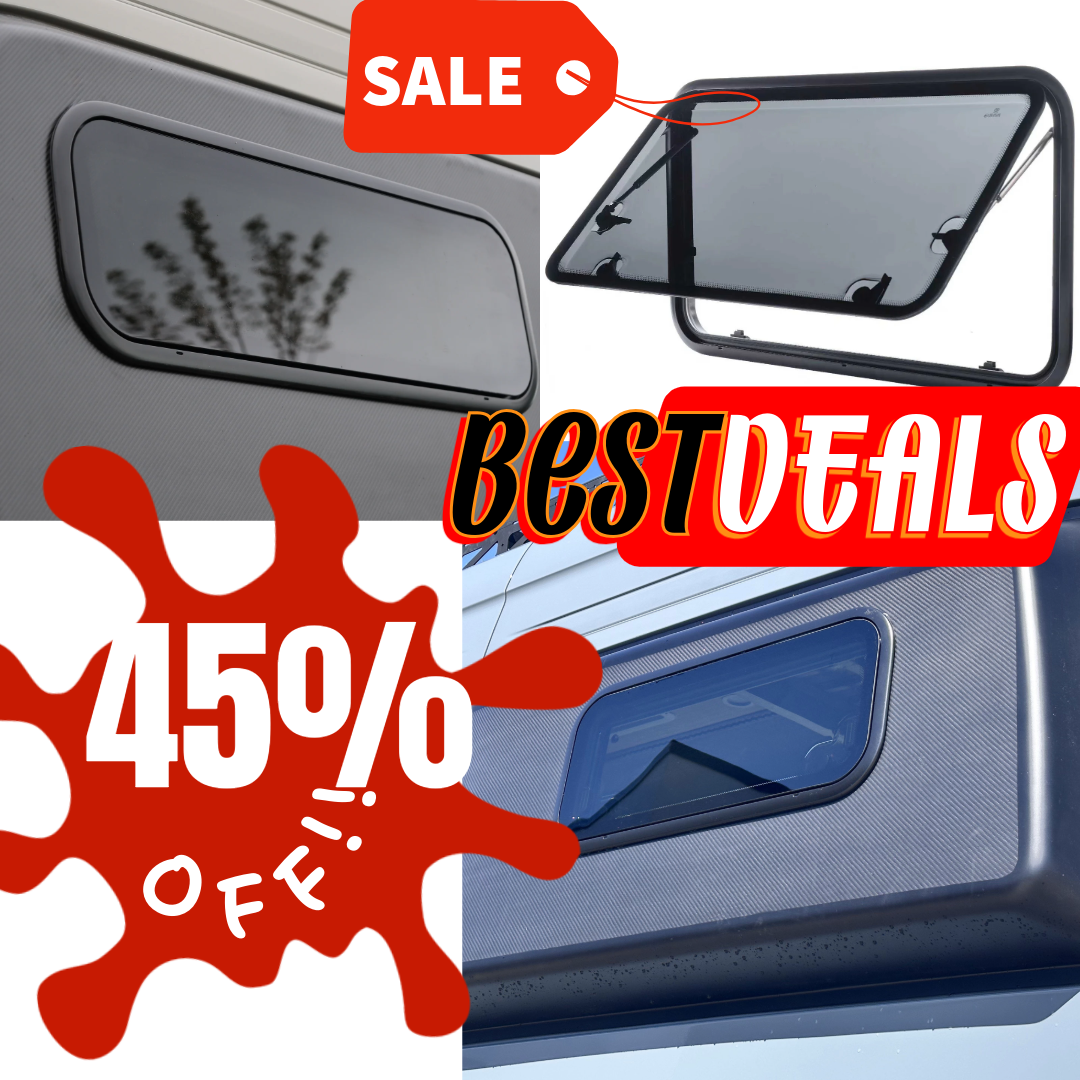 Glass & Acrylic Dual Pane Camper Windows 700x300mm (27.56"x11.81")