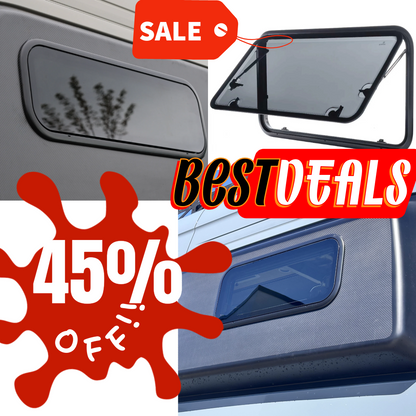 Glass & Acrylic Dual Pane Camper Window / 900 X 450mm (35.43" x 17.71")