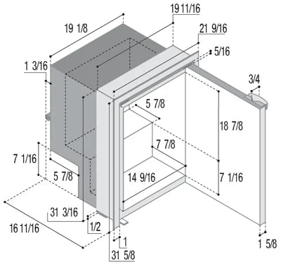 Fridge-freezer, C85i Airlock, Vitrifrigo